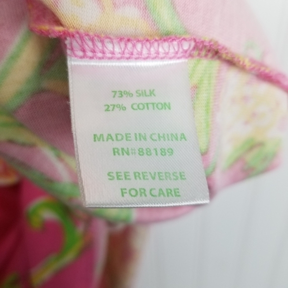 Lilly Pulitzer Ruffle Dress Floral Silk Blend Midi Flutter Sleeve Stretch V neck - Picture 9 of 10